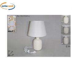 LUME IN CERAMICA BIANCO DECORATO CON PARALUME BIANCO