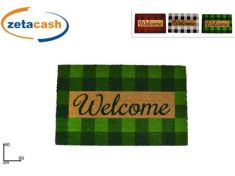 ZERBINO CON SCRITTA "WELCOME" A QUADRI cm 60x40