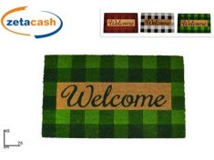 ZERBINO CON SCRITTA WELCOME A QUADRI CM 45X75