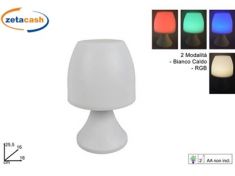 LAMPADA DA TAVOLO H 26 PLASTICA BIANCO RGB/BIANCO CALDO
