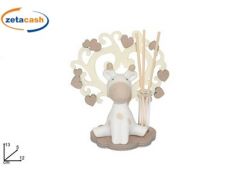 GIRAFFA ALBERO DELLA VITA PORTA ESSENZA H 14 BIANCO TORTORA