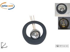 PORTA ESSENZA GRIGIO SCURO CON PALLA CON LUCE H 13 CM