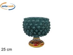 VASO MEZZA PIGNA BASE DECORATA VERDE