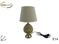 LUME FORMA PIGNA ORO CON PARALUME BIANCO H 35 CM