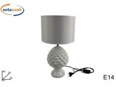 LUME PIGNA CON PARALUME H 50 CM BIANCO