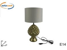 LUME PIGNA ORO CON PARALUME BIANCO H 50 CM