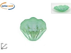 CENTROTAVOLA IN VETRO FORMA CONCHIGLIA VERDE SMERALDO