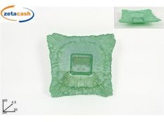 CENTROTAVOLA IN VETRO QUADRATO VERDE SMERALDO 20 X 20 CM