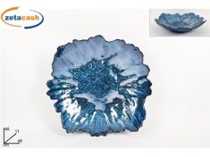 CENTROTAVOLA IN VETRO SMERLATO BLU DIAMETRO 48 CM