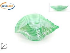 CENTROTAVOLA IN VETRO FORMA CONCHIAGLIA VERDE SMERALDO