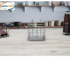 PORTA UTENSILI IN METALLO CROMATO CM 16X8XH17