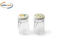 BARATTOLO IN VETRO CON TAPPO ERMETICO IN CERAMICA LIMONI