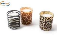 CANDELA PROFUMATA IN BICCHIERE SAFARI D5,5XH6,5 ASS.