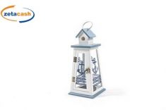 LANTERNA MARINARA IN LEGNO CM 12.5 X 12.5 X h 29 cm