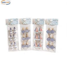 CONF 6 MOLLETTINE LEGNO TEMA MARINO FORME ASS 3.5X5CM