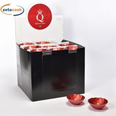 CIOTOLE IN VETRO TONDE DISPLAY COLORE CORALLO