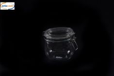 BARATTOLO IN VETRO TRASPARENTE CON CHIUSURA ERMETICA 250ML