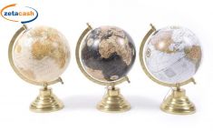 MAPPAMONDO CON BASE OTTONE 33 CM