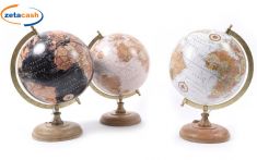 MAPPAMONDO CON BASE IN LEGNO cm 38