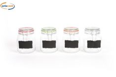 BARATTOLO IN VETRO CON TAPPO ERMETICO DIAM 11x11x H 15