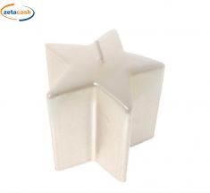 CANDELA A STELLA CERA LUCIDA PERLATA H. 8 CM. D. 8 CM.