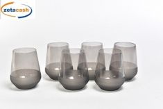 BICCHIERI SET 6 PEZZI VETRO ICONIC ANTRACITE OPACO 425 ML