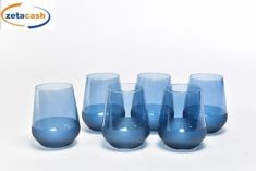 SET 6 BICCHIERE VETRO ICONIC BLU OPACO 425 ML