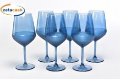 CALICI IN VETRO "ICONIC" BLU OPACO 490 ML 6 PEZZI