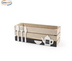 CASSETTA KITCHEN LEGNO BIANCO/NERO H10X28X09CM