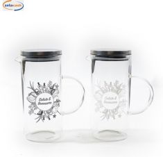 CARAFFA VETRO BOROSILICATO TRASPARENTE DECORATA 1300ML