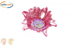 CIOTOLA IN VETRO GIGLIO D 16X H 6 CM