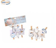 CONF 6 MOLLETTINE MARINARE FORME VARIE LEGNO 4.8CM