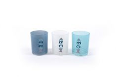 BICCHIERE PORTA CANDELA TROPEA IN VETRO CON SCRITTA DIAM.7X8