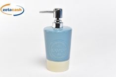 DISPENSER PORTASAPONE SAVON CERAMICA H19X9X9CM BLU BIANCO