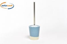 SCOPINO CON PORTASCOPINO SAVON H39 D12CM AZZURRO BIANCO