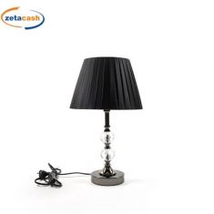 LAMPADA CRYSTAL IN METALLO CON DIAMANTI E CAPPA D26 X H43CM