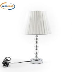 LAMPADA CRYSTAL IN METALLO CON CAPPA BIANCA E DIAMANTI 28X47