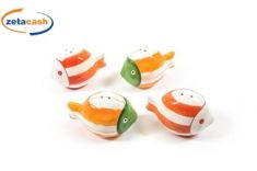 DOSATORE SALE PEPE PESCE CERAMICA H6X9X6 CM ASS