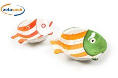 CIOTOLA PESCE CERAMICA 21X21XH6 CM ASS