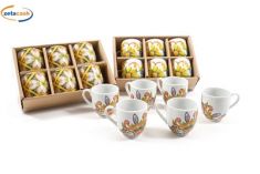 TAZZE DA ESPRESSINO IN PORCELLANA LA TERRA DL SOLE 6 PEZZI