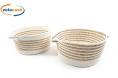 CESTO IN TESSUTO INTRECCIATO CON MANICI