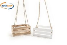 CASSETTA IN LEGNO DA APPENDERE CON CORDA CM 29X19X13