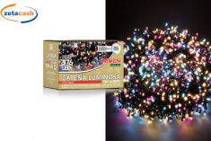 CATENA LUMINOSA PER ALBERO DI NATALE 576 LUCI LED MULTICOLOR