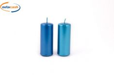 CANDELA PILLAR LUCIDA BLU H 10 CM DIAM 4 CM
