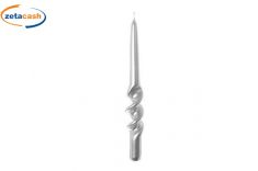 CANDELA SPIRALE SILVER GREY H 29 CM