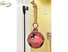 CAMPANA IN METALLO ROSSA D.16 H.23 CM.