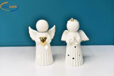 ANGELO IN PORCELLANA CON LUCI CM. 9X6X15