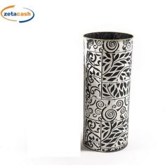 PORTA OMBRELLI IN METALLO BIANCO E NERO D21XH50 CM