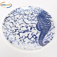 PIATTO IN VETRO SEA BLU E PERLA