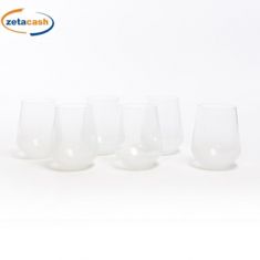 BICCHIERI IN VETRO 6 PEZZI BIANCHI